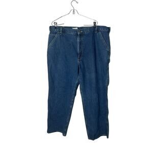 Carhartt Jeans Mens 42x30‎ Blue Denim Dungaree Fit Carpenter Work B13 DPS